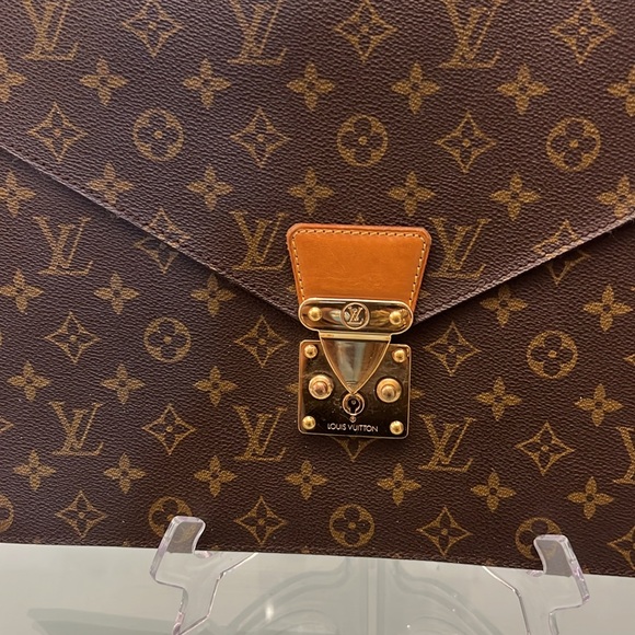 Vintage LV Louis Vuitton Document Portfolio Carrier Monogram Brown - Picture 12 of 13